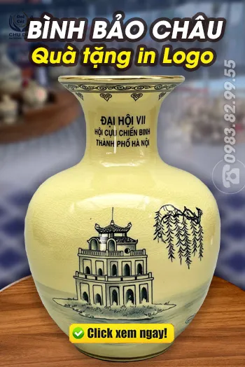 Bình Bảo Châu Gốm Chu Đậu - In Logo