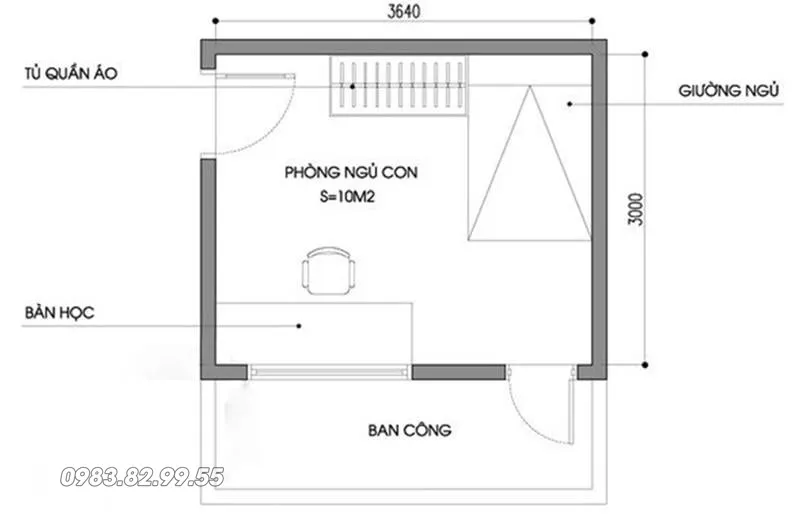 Phòng ngủ không có nhà vệ sinh khép kín